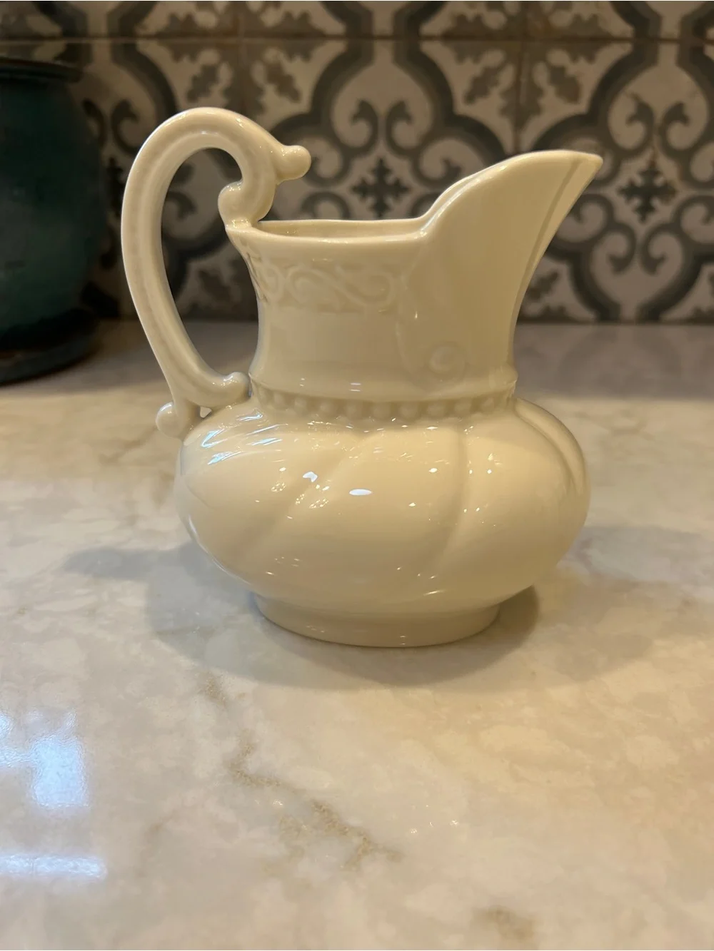 VINTAGE LENOX CHINA USA 16 OZ PITCHER - GREEN BACK STAMP